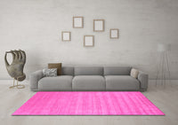 Machine Washable Solid Pink Modern Rug, wshcon99pnk