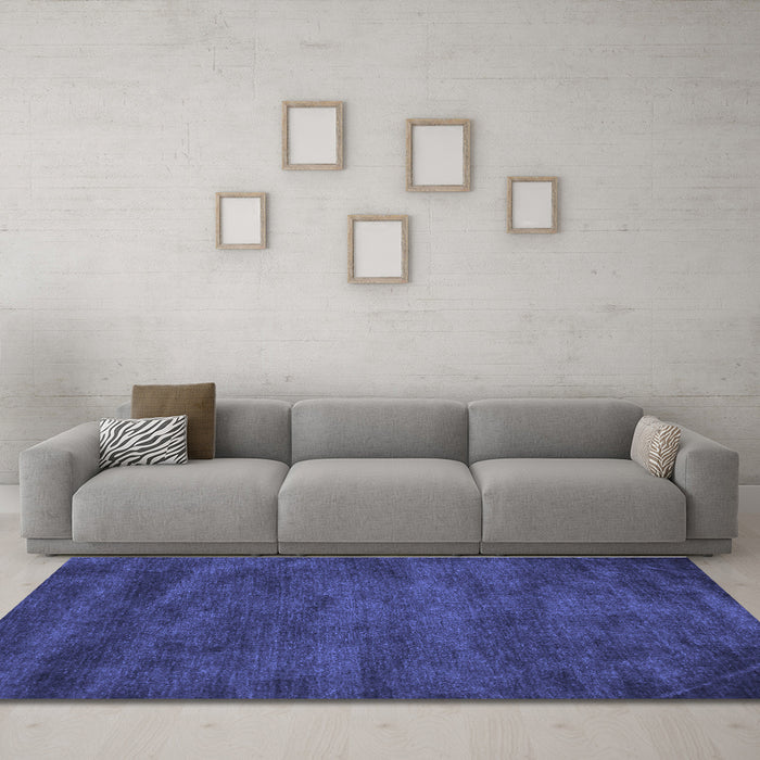 Machine Washable Abstract Blue Contemporary Rug in a Living Room, wshcon9blu