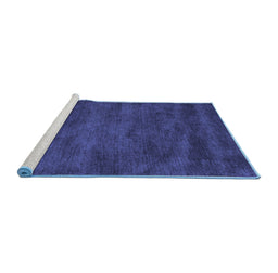 Sideview of Machine Washable Abstract Blue Contemporary Rug, wshcon9blu