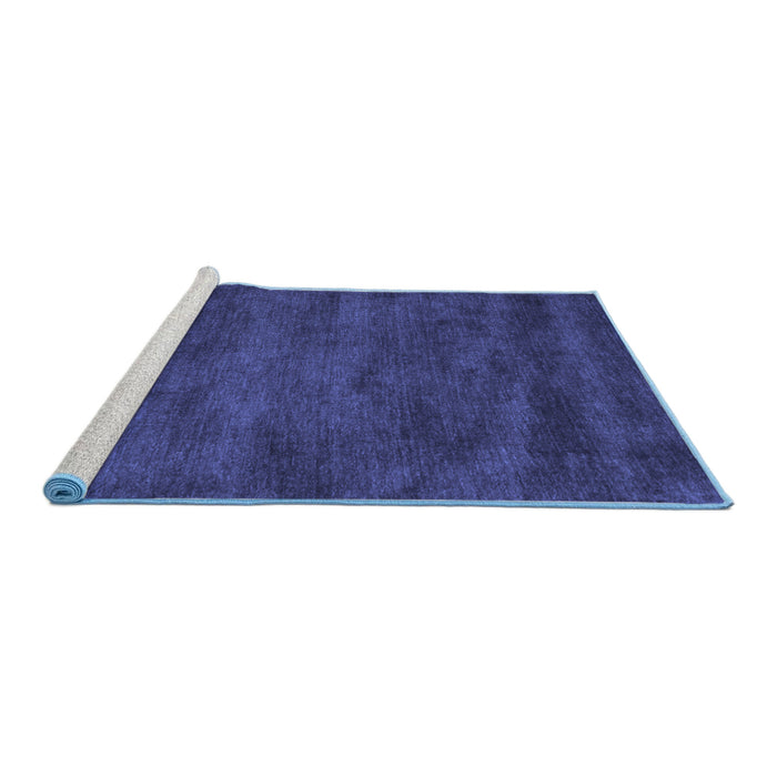 Sideview of Machine Washable Abstract Blue Contemporary Rug, wshcon9blu