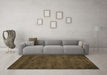 Machine Washable Abstract Brown Contemporary Rug in a Living Room,, wshcon9brn