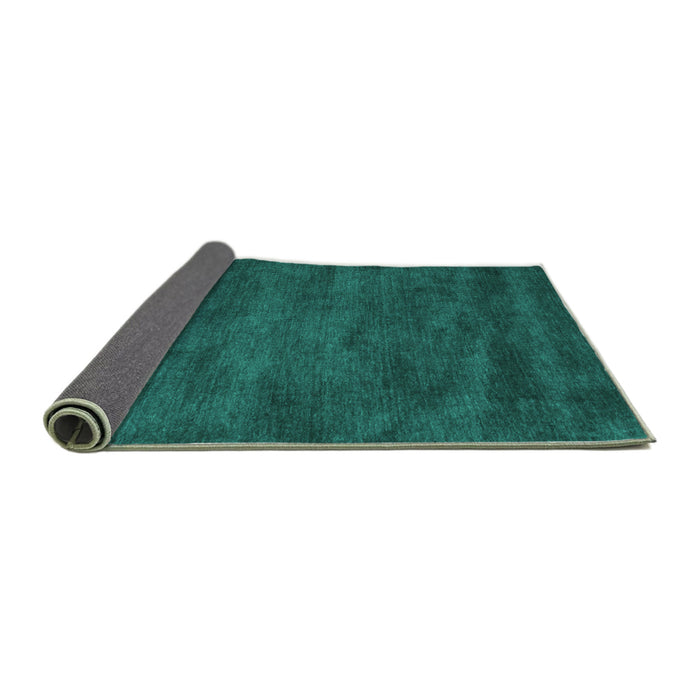 Sideview of Abstract Turquoise Contemporary Rug, con9turq