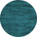 Round Abstract Light Blue Contemporary Rug, con9lblu