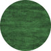 Round Abstract Emerald Green Contemporary Rug, con9emgrn