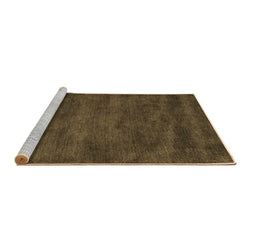 Sideview of Machine Washable Abstract Brown Contemporary Rug, wshcon9brn