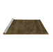 Sideview of Machine Washable Abstract Brown Contemporary Rug, wshcon9brn