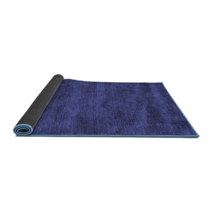 Sideview of Abstract Blue Contemporary Rug, con9blu