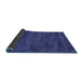 Sideview of Abstract Blue Contemporary Rug, con9blu