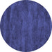 Round Abstract Blue Contemporary Rug, con9blu