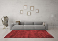 Machine Washable Abstract Red Contemporary Rug, wshcon9red