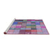 Serging Thickness of Machine Washable Transitional Purple Rug, wshpat100