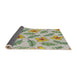 Thickness of Patterned Brown Green Novelty Rug, pat1004