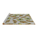 Serging Thickness of Machine Washable Transitional Brown Rug, wshpat1005