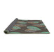 Thickness of Patterned Dark Sea Green Novelty Rug, pat1009