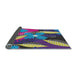 Thickness of Patterned Blue Novelty Rug, pat1010