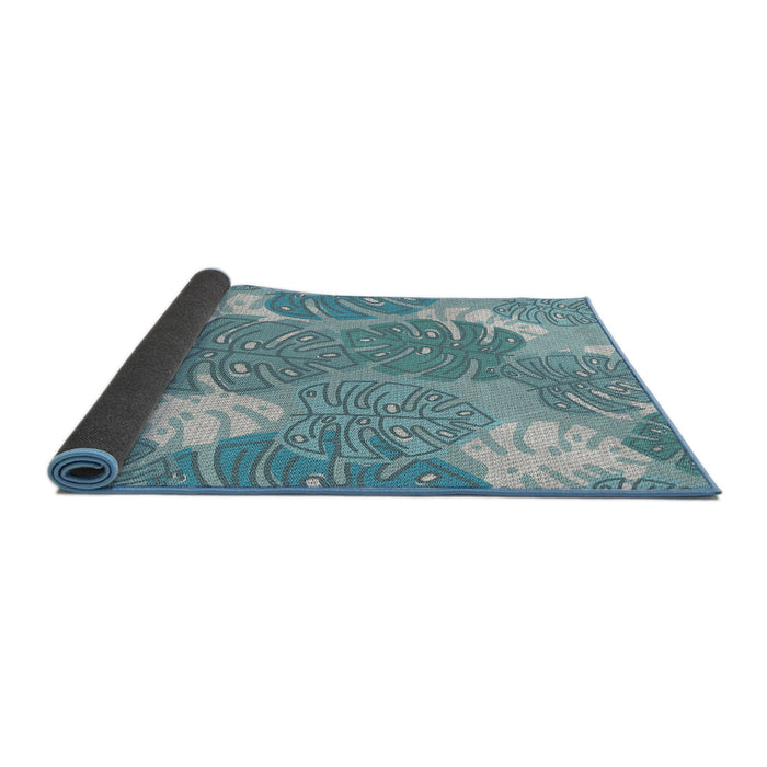 Thickness of Patterned Aquamarine Stone Green Novelty Rug, pat1016