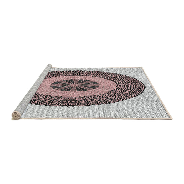 Serging Thickness of Machine Washable Transitional Rosy-Finch Purple Rug, wshpat1020