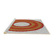 Serging Thickness of Machine Washable Transitional Red Rug, wshpat1021