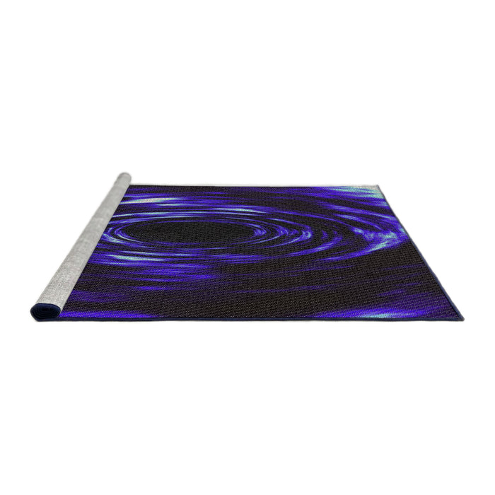 Serging Thickness of Machine Washable Transitional Purple Rug, wshpat1022