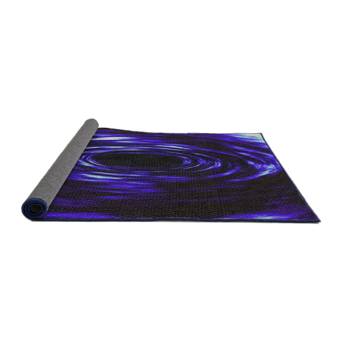 Thickness of Patterned Purple Novelty Rug, pat1022