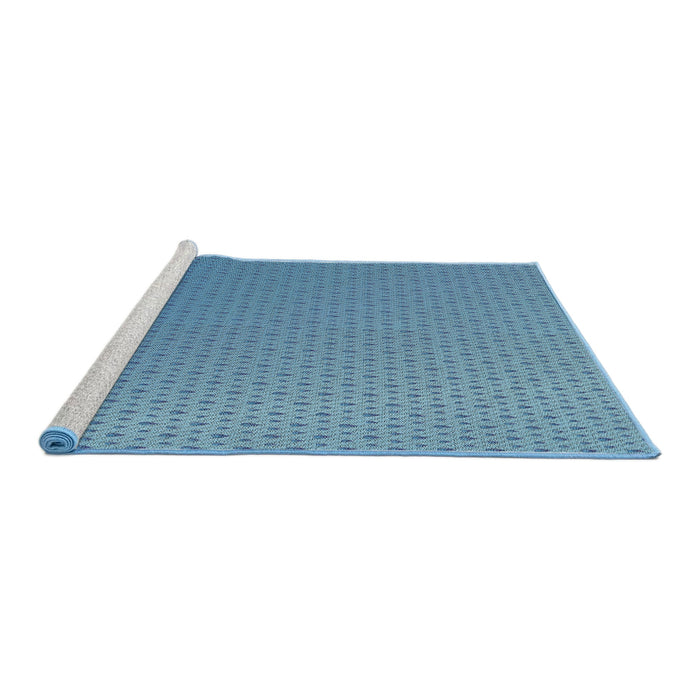 Serging Thickness of Machine Washable Transitional Crystal Blue Rug, wshpat1024