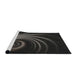 Serging Thickness of Machine Washable Transitional Black Rug, wshpat1031