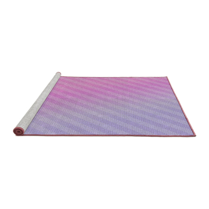 Serging Thickness of Machine Washable Transitional Mauve Purple Rug, wshpat1039