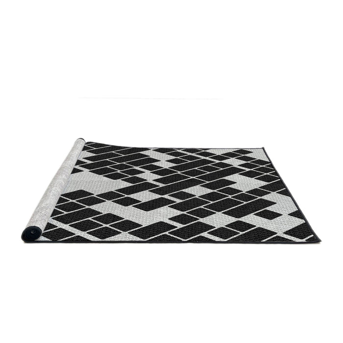 Serging Thickness of Machine Washable Transitional Black Rug, wshpat1040