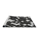 Serging Thickness of Machine Washable Transitional Black Rug, wshpat1040