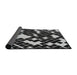 Thickness of Patterned Black Novelty Rug, pat1040