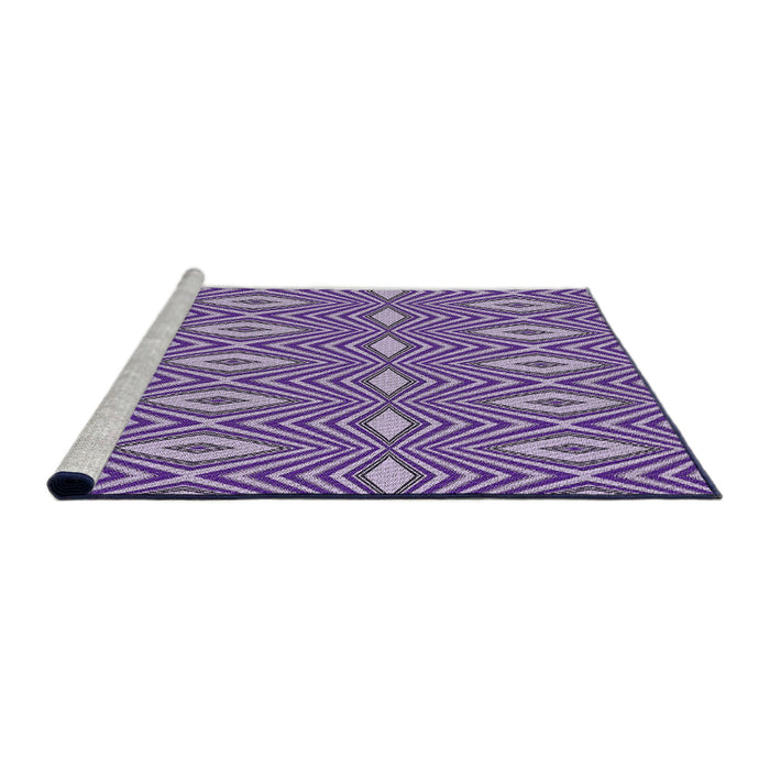 Serging Thickness of Machine Washable Transitional Bright Purple Rug, wshpat1046