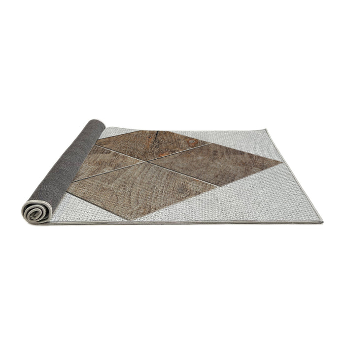 Thickness of Patterned Brown Novelty Rug, pat1047
