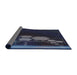 Thickness of Patterned Blue Novelty Rug, pat1056