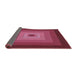 Thickness of Patterned Dark Pink Novelty Rug, pat1057