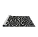 Serging Thickness of Machine Washable Transitional Black Rug, wshpat1059