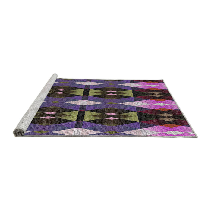 Serging Thickness of Machine Washable Transitional Dark Purple Rug, wshpat106