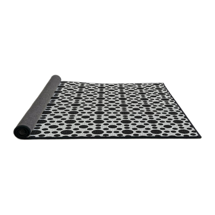 Thickness of Patterned Charcoal Black Novelty Rug, pat1061