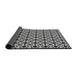 Thickness of Patterned Charcoal Black Novelty Rug, pat1061