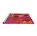 Serging Thickness of Machine Washable Transitional Red Rug, wshpat1062