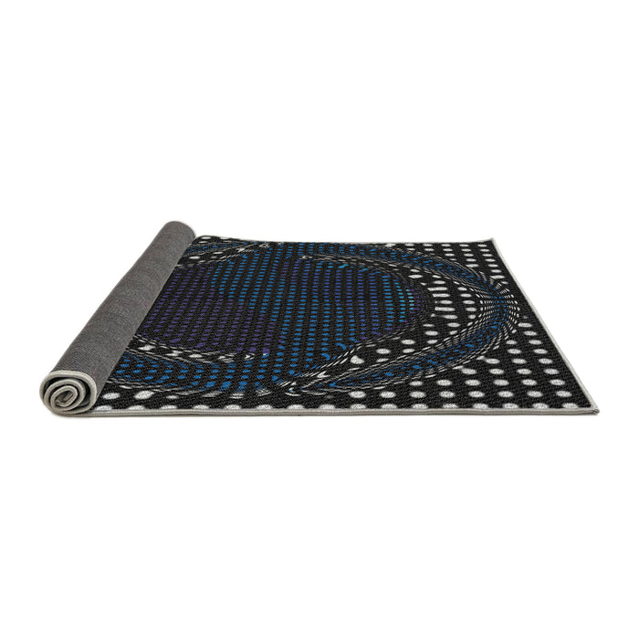 Thickness of Patterned Mist Blue Novelty Rug, pat1070