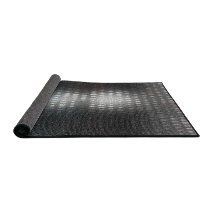 Thickness of Patterned Charcoal Black Novelty Rug, pat1071