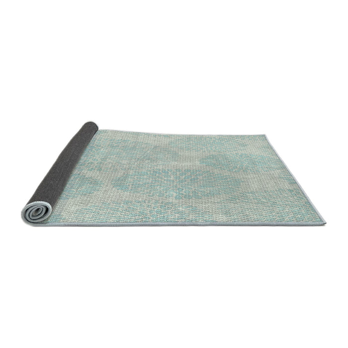 Thickness of Patterned Pale Blue Novelty Rug, pat1072