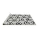 Serging Thickness of Machine Washable Transitional Ash Gray Rug, wshpat1079