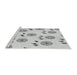 Serging Thickness of Machine Washable Transitional Grey Gray Rug, wshpat1083