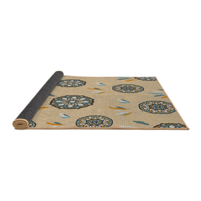 Thickness of Patterned Brown Novelty Rug, pat1084