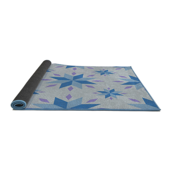 Thickness of Patterned Pale Blue Novelty Rug, pat1087