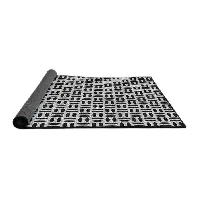 Thickness of Patterned Platinum Gray Novelty Rug, pat1092