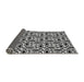 Thickness of Patterned Charcoal Black Novelty Rug, pat1093