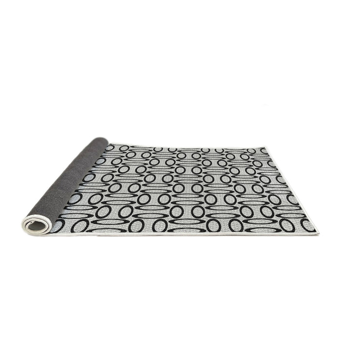 Thickness of Patterned Platinum Gray Novelty Rug, pat1097
