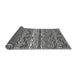 Thickness of Patterned Charcoal Black Novelty Rug, pat1098